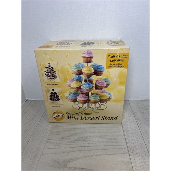 Wilton Cupcakes 'N More Mini Dessert Stand-Silver Holds 24 Mini Cupcakes/ Fruits - Picture 1 of 7